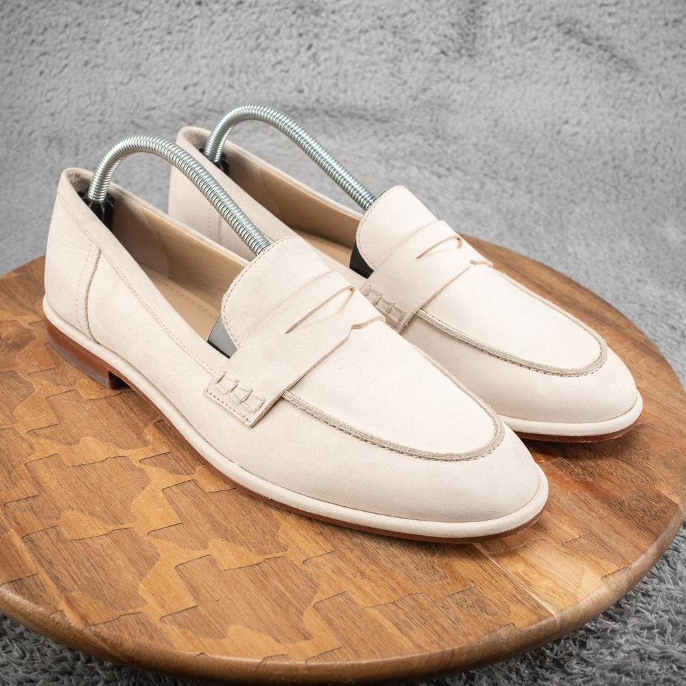 J. McLaughlin Concetta Loafer Shoes Suede Leather Natural Women's Size 11M